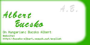 albert bucsko business card